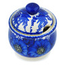 Polish Pottery Sugar Bowl 9 oz Blue Poppy Dream UNIKAT