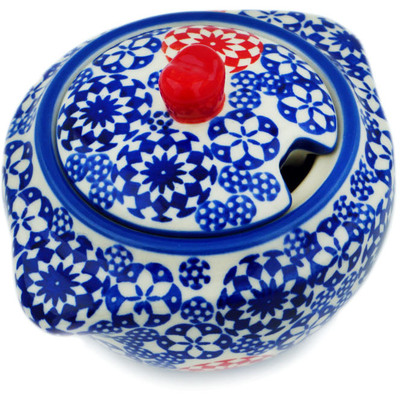 Polish Pottery Sugar Bowl 9 oz Bullseye UNIKAT