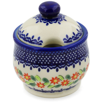 Polish Pottery Sugar Bowl 9 oz Elegant Garland