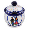 Polish Pottery Sugar Bowl 9 oz Happy Folk Couple UNIKAT
