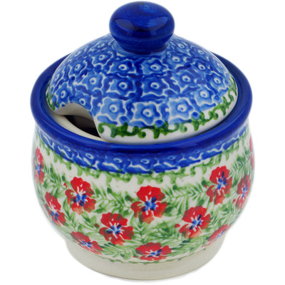 Polish Pottery Sugar Bowl 9 oz Midsummer Bloom