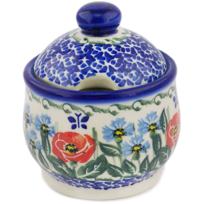 Polish Pottery Sugar Bowl 9 oz Open Fields