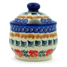 Polish Pottery Sugar Bowl 9 oz Red Cornflower