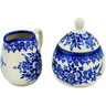 Polish Pottery Sugar Bowl and Creamer Morning Frost UNIKAT