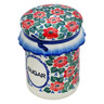 Polish Pottery Sugar Jar 7&quot; Poppies Meadow UNIKAT