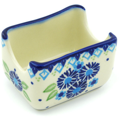 Polish Pottery Sugar Packet Holder 3&quot; Aster Patches