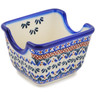Polish Pottery Sugar Packet Holder 3&quot; Blue Cress