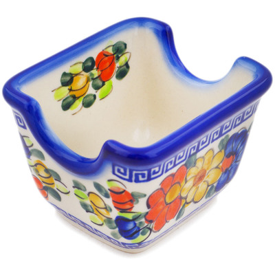Polish Pottery Sugar Packet Holder 3&quot; Fall Garden UNIKAT