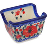 Polish Pottery Sugar Packet Holder 3" Lone Poppy