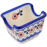 Polish Pottery Sugar Packet Holder 3" Red Daisy Delight