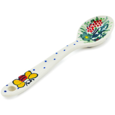 Polish Pottery Sugar Spoon Bee Happy UNIKAT