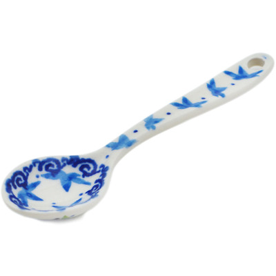 Polish Pottery Sugar Spoon Bird Watching