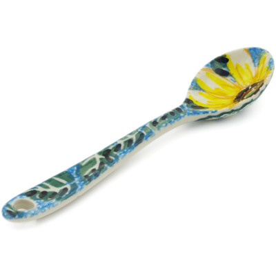 Polish Pottery Sugar Spoon Black Eyed Susan UNIKAT