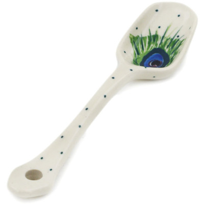 Polish Pottery Sugar Spoon Blue Bud Delight UNIKAT