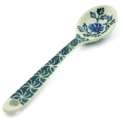 Polish Pottery Sugar Spoon Blue Chicory