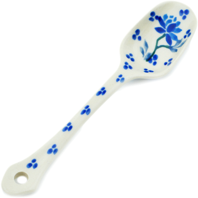 Polish Pottery Sugar Spoon Blue Grapevine
