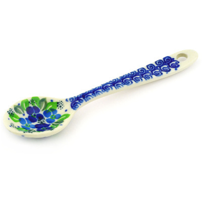 Polish Pottery Sugar Spoon Blue Phlox