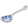 Polish Pottery Sugar Spoon Blue Zinnia