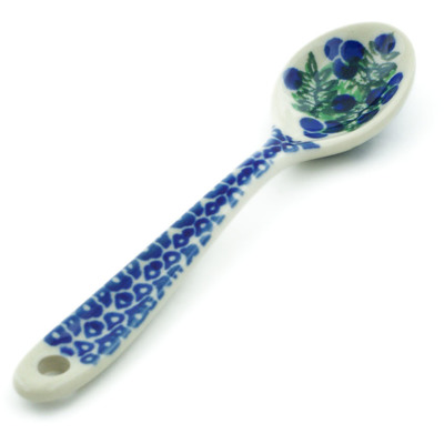 Polish Pottery Sugar Spoon Blueberry Fields Forever