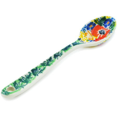 Polish Pottery Sugar Spoon Cabin Meadow UNIKAT