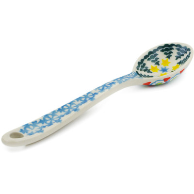 Polish Pottery Sugar Spoon Christmas Forest UNIKAT