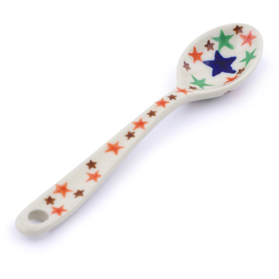 Polish Pottery Sugar Spoon Confetti Stars