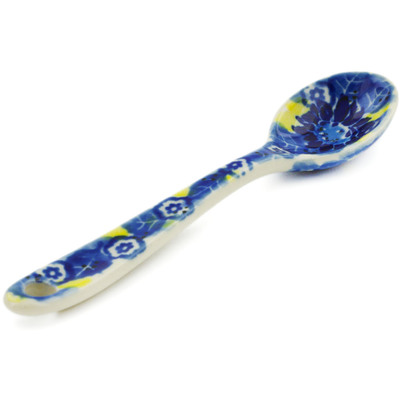 Polish Pottery Sugar Spoon Deep Blue UNIKAT