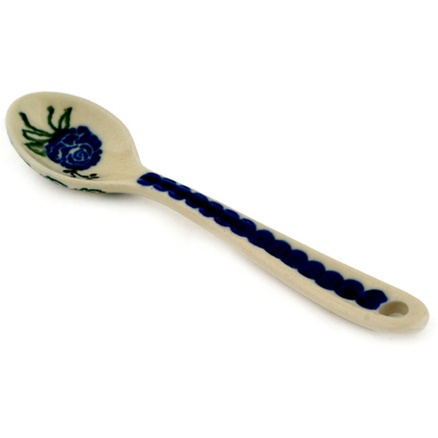Polish Pottery Sugar Spoon Everlasting Flowers