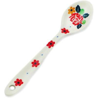 Polish Pottery Sugar Spoon Flower Speckle