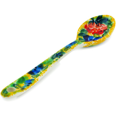 Polish Pottery Sugar Spoon Flowers Collected On A Sunny Day UNIKAT