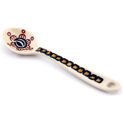 Polish Pottery Sugar Spoon Forest Tranquility