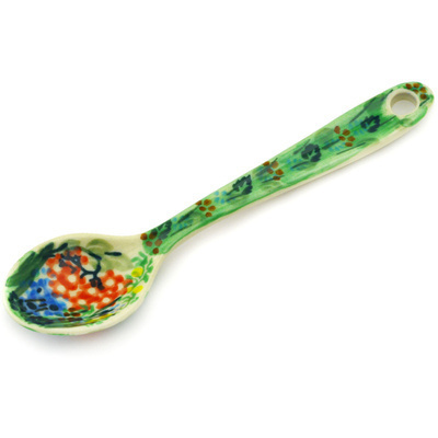 Polish Pottery Sugar Spoon Garden Delight UNIKAT