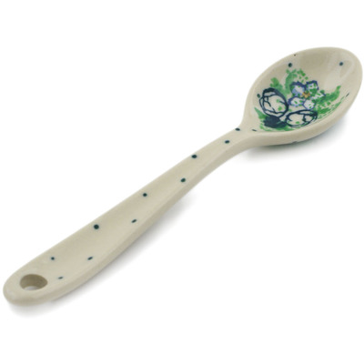 Polish Pottery Sugar Spoon Into Spring
