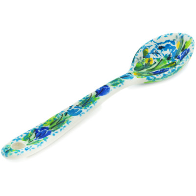 Polish Pottery Sugar Spoon Iris Field UNIKAT