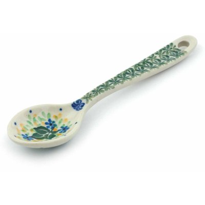 Polish Pottery Sugar Spoon Leaf Wreath