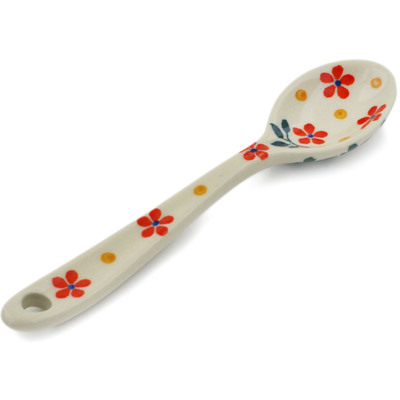 Polish Pottery Sugar Spoon Little Flowers