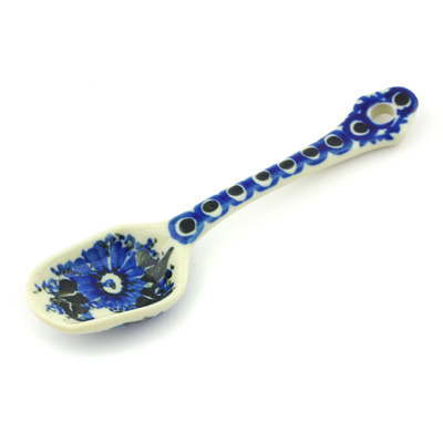 Polish Pottery Sugar Spoon Mardigras Mask UNIKAT