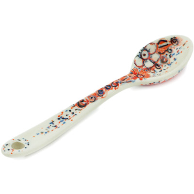 Polish Pottery Sugar Spoon Peachy Keen UNIKAT