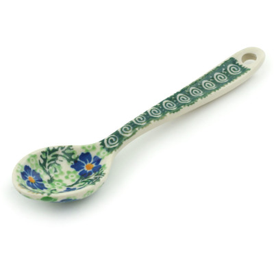 Polish Pottery Sugar Spoon Periwinkle Garden