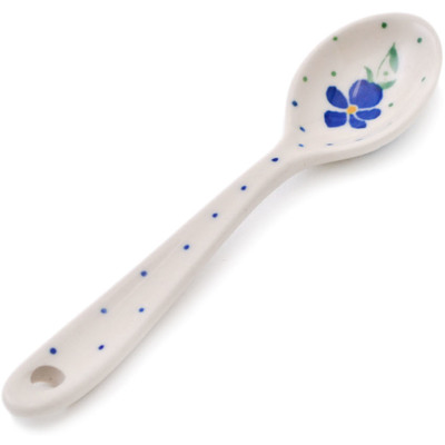 Polish Pottery Sugar Spoon Plum Pansy