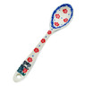 Polish Pottery Sugar Spoon Red Field