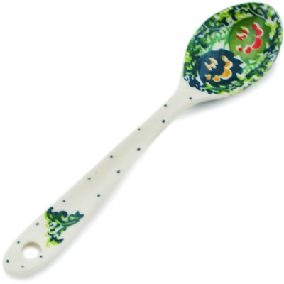 Polish Pottery Sugar Spoon Rooster&#039;s Crow UNIKAT