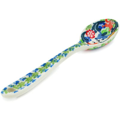 Polish Pottery Sugar Spoon Silver Dove Delight UNIKAT