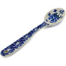 Polish Pottery Sugar Spoon Snowmen Circle UNIKAT
