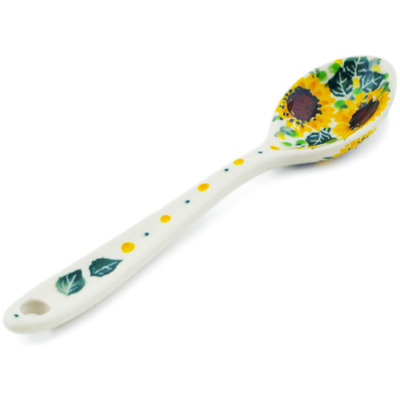 Polish Pottery Sugar Spoon Summer Sunflower UNIKAT