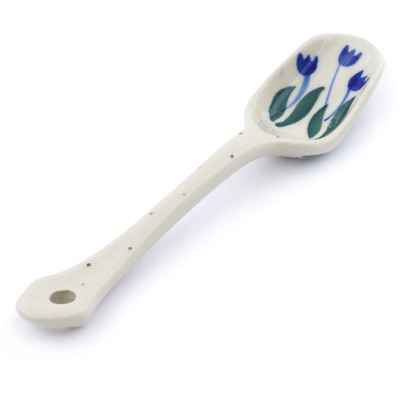 Polish Pottery Sugar Spoon Water Tulip