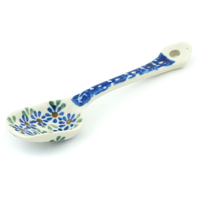 Polish Pottery Sugar Spoon Wildflower Garland