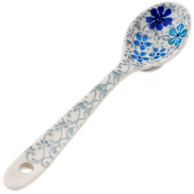 Polish Pottery Sugar Spoon Winter Floral