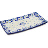 Polish Pottery Sushi Tray 12&quot; Blue Spring