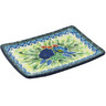 Polish Pottery Sushi Tray 7&quot; Joyful Blue UNIKAT
